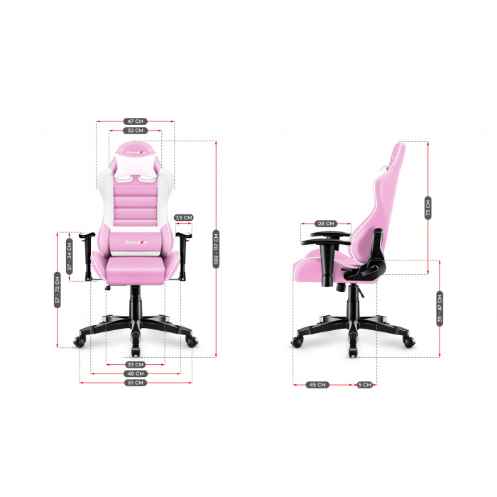 Dimensions de la chaise Huzaro Ranger 6.0 Pink