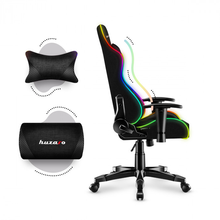 Côté droit de la chaise Huzaro Ranger 6.0 RGB avec coussin lombaire et coussin de nuque