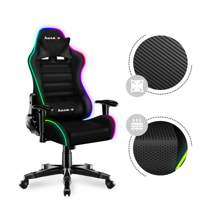 Inclinaison à droite de la chaise Huzaro Ranger 6.0 RGB avec tissus