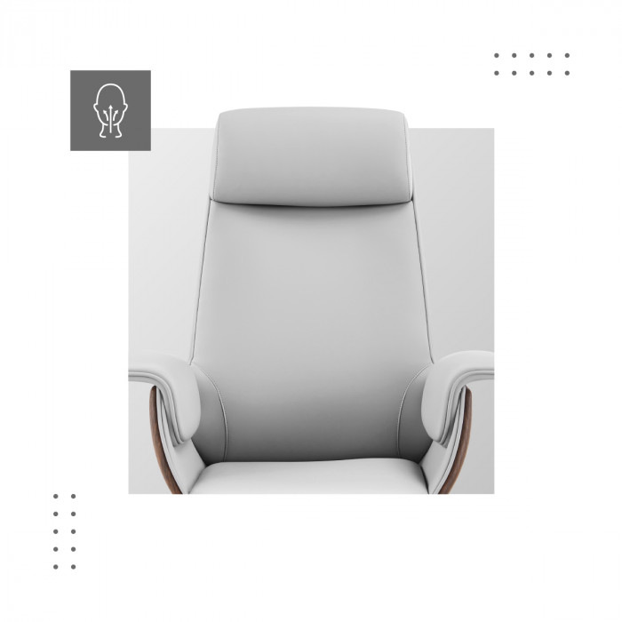 Appui-tête ergonomique dans le fauteuil Boss 8.2 White