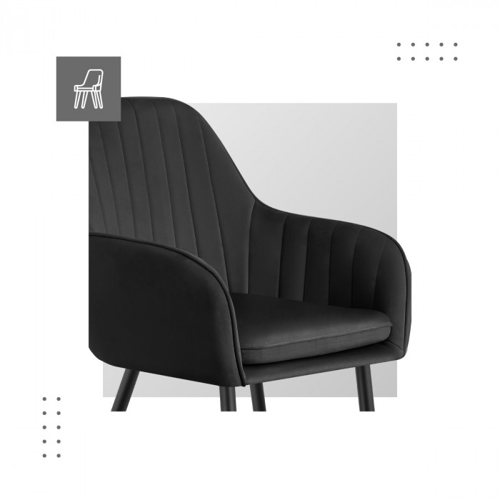 Détails de finition du fauteuil Prince 6.0 noir
