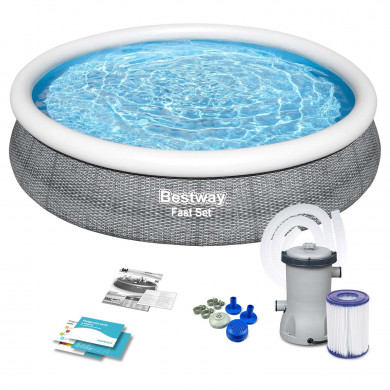 Piscine gonflable ronde hors sol Autoportante 366 x 76 cm 9in1 Bestway 57445