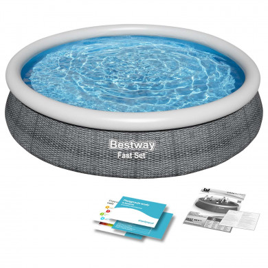 Piscine gonflable ronde hors sol Autoportante 366 x 76 cm 4-en-1 Bestway 57443