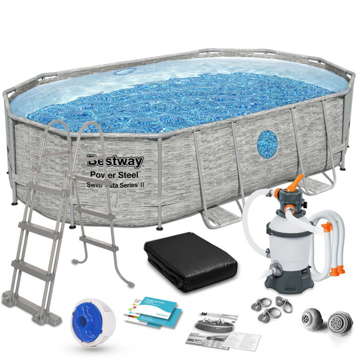 piscine tubulaire Bestway 56946 488 x 305 x 107 cm 11in1.