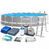 Piscine hors sol Ronde Tubulaire Frame Cadre Métal 610 x 132 cm, set 12 en 1 INTEX 26756
