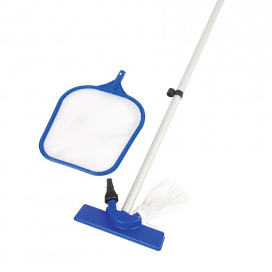 Bestway kit de nettoyage de piscine 167cm bâton + aspirateur + filet 58013
