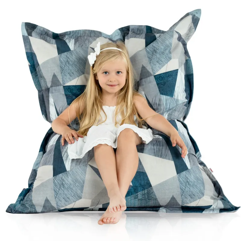 Grand coussin poire avec motif abstrait, parfait pour un décor moderne