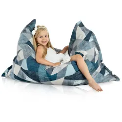 Coussin poire doux en couleurs abstraites vives, idéal pour la détente