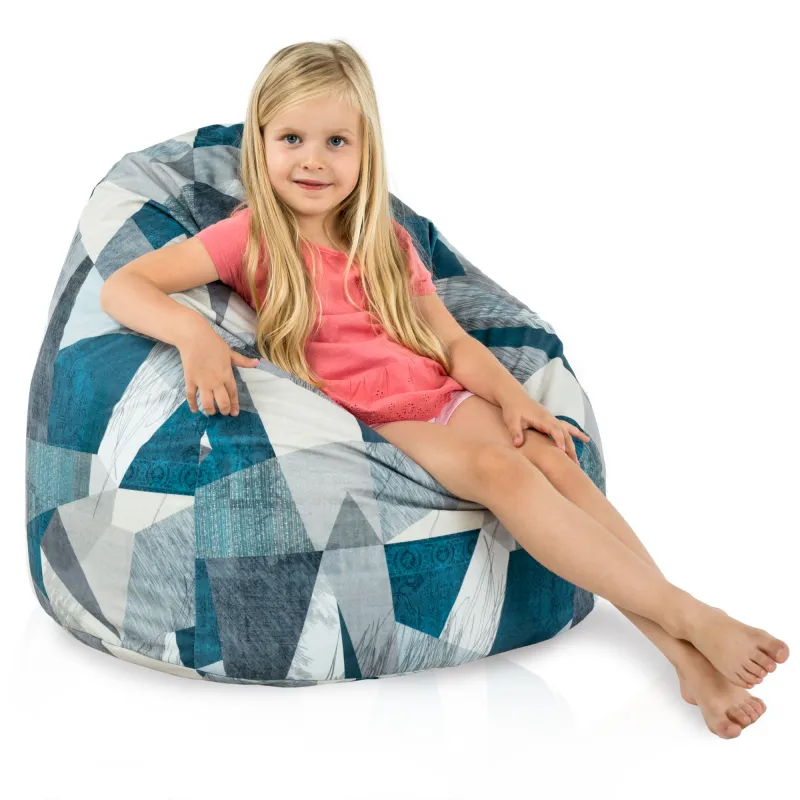 Pouf Poire L pour enfants - Tissu Imprimé Premium – vue 24