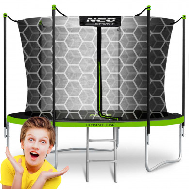 Trampoline de jardin 10ft/312cm avec filet d'intérieur et échelle Neo-Sport