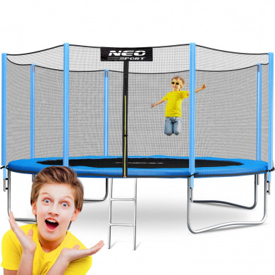 Trampoline de jardin 13ft/404cm avec filet extérieur et échelle