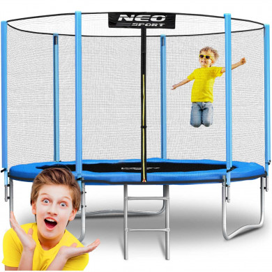 Trampoline de jardin 10ft/312cm avec filet extérieur et échelle
