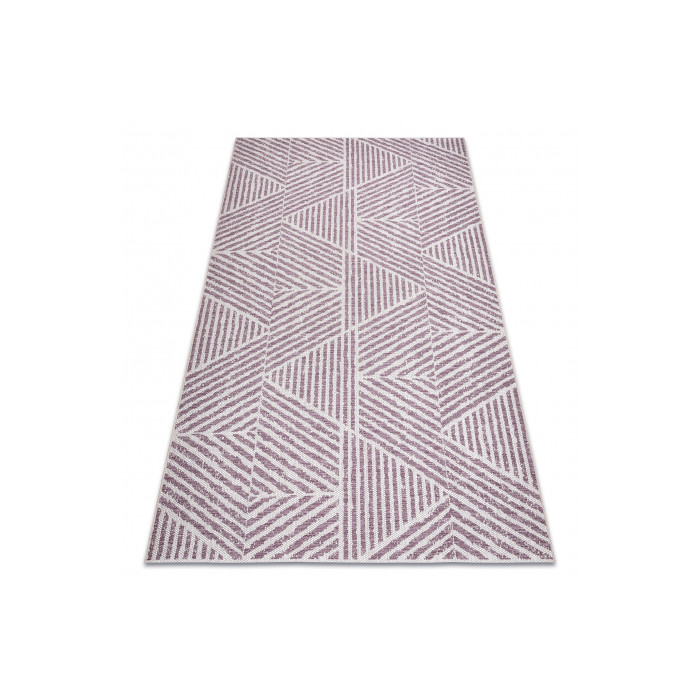 Tapis COLOR 47176260 SISAL lignes, triangles, zigzag beige / rose pâle