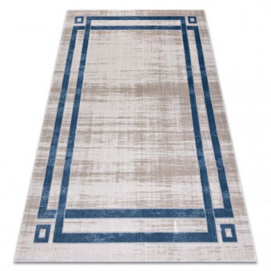 Tapis NOBLE moderne 1539 68 Cadre vintage - Structural deux niveaux de molleton crème / bleu