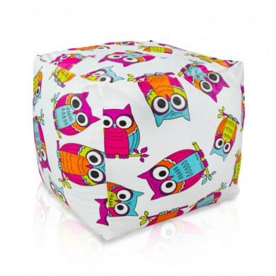 Hiboux Pouf Cube 