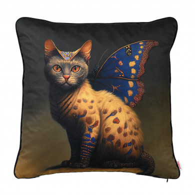 Oreiller décoratif chat-papillon