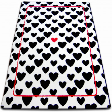 Tapis SKETCH - F755 crème et blanc - Cœurs
