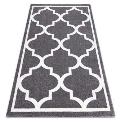 Tapis SKETCH - F730 gris et blanc trèfle marocain trellis