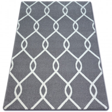 Tapis SKETCH - F934 gris et crème trellis
