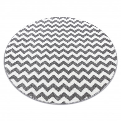 Tapis SKETCH cercle - F561 gris et blanc - Zigzag