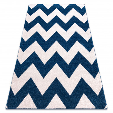 Tapis SKETCH - FA66 bleu et blanc - Zigzag