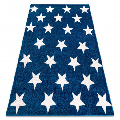 Tapis SKETCH - FA68 bleu et blanc - Petites étoiles Étoiles