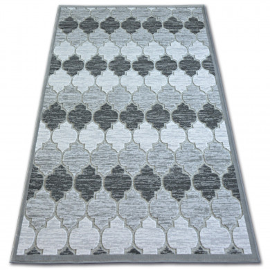 Tapis ACRYLIQUE YAZZ 3766 gris Trèfle Marocain Trellis