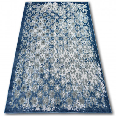 Tapis ACRYLIQUE YAZZ 7006 ORIENT gris et bleu/ivoire