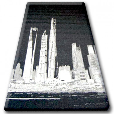TAPIS EN CORDE SIZAL FLOORLUX 20240 noir / argentin