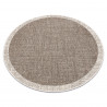 TAPIS EN CORDE SIZAL FLOORLUX Cercle 20401 Cadre taupe / champagne