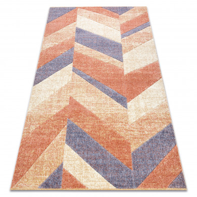 Tapis FEEL 5673/17931 chevrons beige/terre cuite/violet