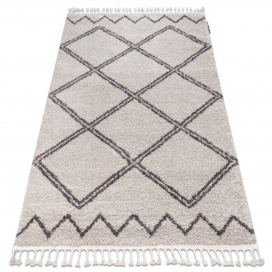 Tapis BERBER ASILA B5970 crème et marron Franges berbère marocain shaggy