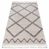 Tapis BERBER ASILA B5970 crème et marron Franges berbère marocain shaggy