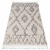 Tapis BERBER FEZ G0535 crème et marron Franges berbère marocain shaggy