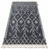 Tapis BERBER TANGER B5940 gris et blanc Franges berbère marocain shaggy