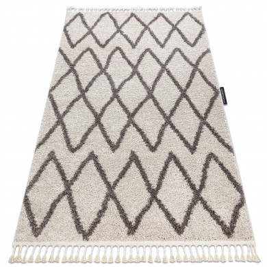 Tapis BERBER BENI crème Franges berbère marocain shaggy