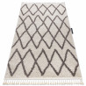 Tapis BERBER BENI crème Franges berbère marocain shaggy