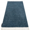 Tapis BERBER 9000 bleu Franges berbère marocain shaggy