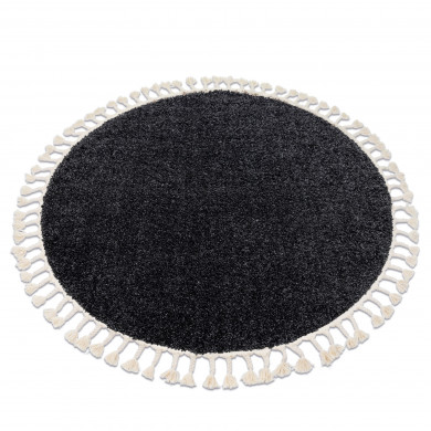Tapis BERBER 9000 cercle gris Franges berbère marocain shaggy