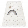 Tapis YOYO EY78 blanc / beige - Nuage, Arc-en-ciel, points en peluche pour enfants, structurelles et sensorielles Franges