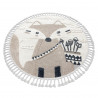 Tapis YOYO EY80 cercle blanc / beige - Renarde en peluche pour enfants, structurelles et sensorielles Franges
