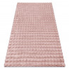 Tapis BUBBLE rose poudré 45 IMITATION DE FOURRURE DE LAPIN 3D structurel