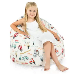 Pouf Poire L pour enfants - Tissu Imprimé Premium – vue 56