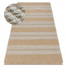 Tapis JUTE 3734 beige / gris rayures - jute, tissé à plat, franges