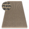 Tapis JUTE 3650 noir / beige lignes - jute, tissé à plat, franges