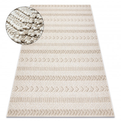 Tapis JERSEY 19243 beige - Chevron, structurelles, boucle BOHO 120x170 cm