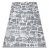 Tapis MEFE moderne 6184 Pavage brique - Structural deux niveaux de molleton gris foncé