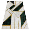 Tapis EMERALD exclusif 1015 glamour, élégant marbre, géométrique bouteille verte / or