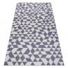 Tapis SIZAL SION Géométrique, Triangles 22373 tissé à plat ecru / bleu / rose