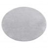 Tapis TEDDY cercle Shaggy gris très épais, en peluche, antidérapant, lavable